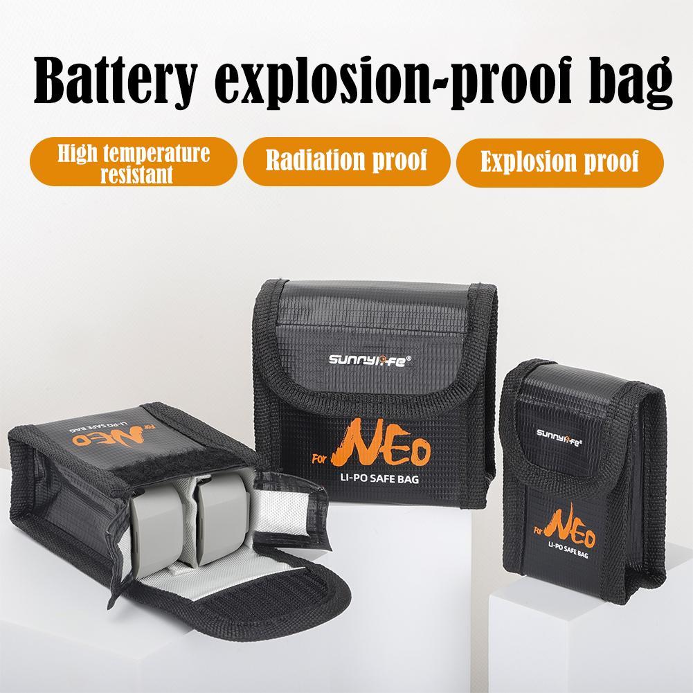 Drone Battery Bag - กระเป๋าใส่แบตเตอรี่โดรนสำหรับ DJI NEO กระเป๋าป้องกันการระเบิดสำหรับแบตเตอรี่ลิเธียม