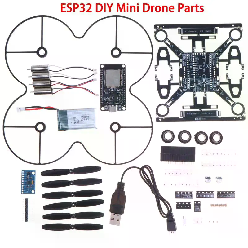 Drone Battery Bag - ชุดโดรนขนาดเล็ก ESP32 แบบโอเพ่นซอร์ส, ชุดประกอบควอดคอปเตอร์ DIY สำหรับการเรียนรู้