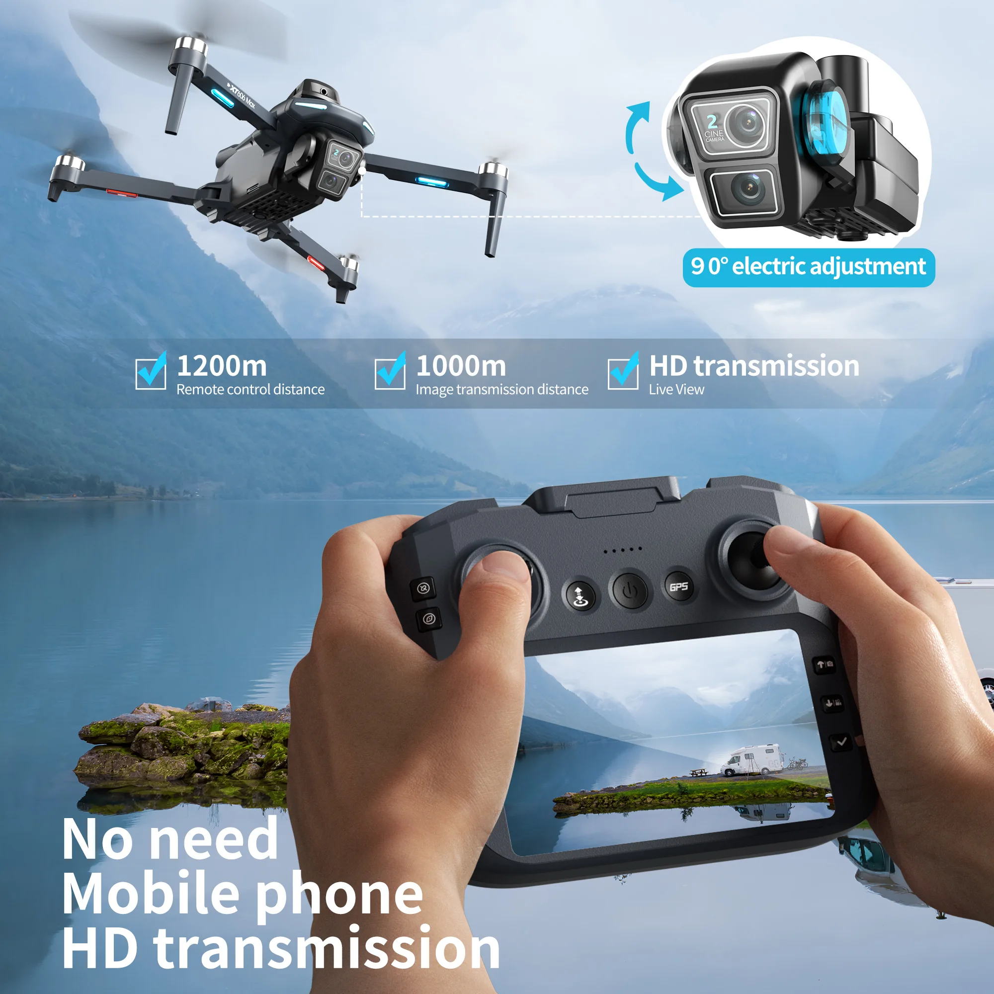 โดรน XT606 MAX GPS รุ่นดั้งเดิ - Jjrc Drone X12 บทวิจารณ์และราคา